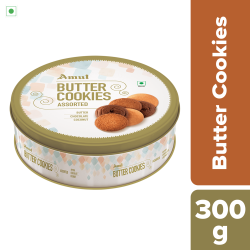 Amul Butter Cookies Tin Gift Pack, 300 g