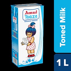 AMUL MILK TAAZA TP 1 LTR (1ltr×12 pcs)